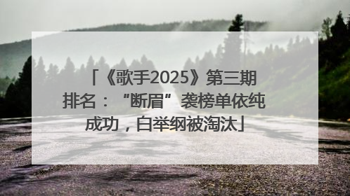 《歌手2025》第三期排名：“断眉”袭榜单依纯成功，白举纲被淘汰