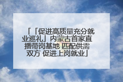 「促进高质量充分就业巡礼」内蒙古首家直播带岗基地 匹配供需双方 促进上岗就业