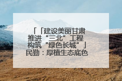 「建设美丽甘肃 推进“三北”工程 构筑“绿色长城”」民勤：厚植生态底色 筑牢绿色屏障