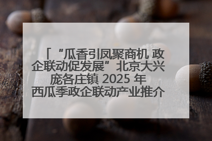 “瓜香引凤聚商机 政企联动促发展”北京大兴庞各庄镇 2025 年西瓜季政企联动产业推介活动圆满举行