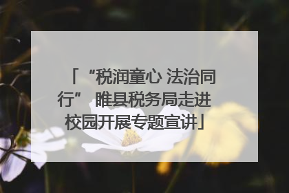 “税润童心 法治同行” 睢县税务局走进校园开展专题宣讲
