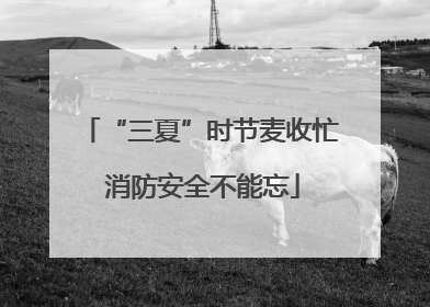 “三夏”时节麦收忙 消防安全不能忘