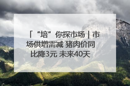 “培”你探市场｜市场供增需减 猪肉价同比降3元 未来40天便宜猪肉敞开吃