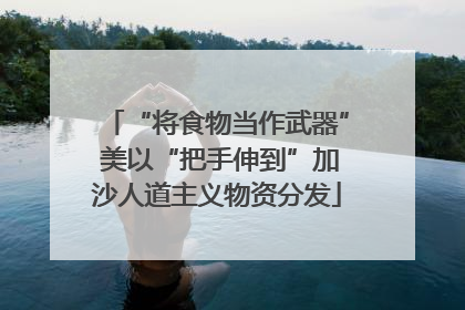 “将食物当作武器” 美以“把手伸到”加沙人道主义物资分发