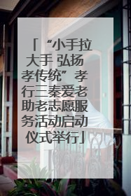 “小手拉大手 弘扬孝传统”孝行三秦爱老助老志愿服务活动启动仪式举行