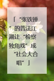 “张铁锤”的普法江湖让“检察独角戏”成“社会大合唱”