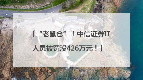 “老鼠仓”！中信证券IT人员被罚没426万元！