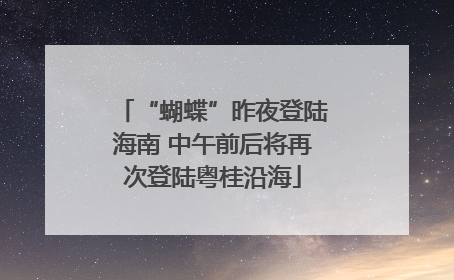 “蝴蝶”昨夜登陆海南 中午前后将再次登陆粤桂沿海
