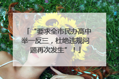 “要求全市民办高中举一反三，杜绝违规问题再次发生”！
