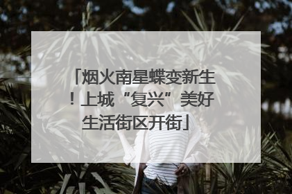 烟火南星蝶变新生！上城“复兴”美好生活街区开街