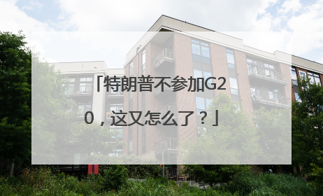 特朗普不参加G20，这又怎么了？