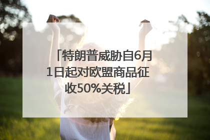 特朗普威胁自6月1日起对欧盟商品征收50%关税