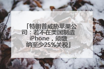 特朗普威胁苹果公司：若不在美国制造iPhone，须缴纳至少25%关税