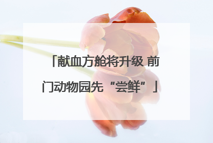 献血方舱将升级 前门动物园先“尝鲜”