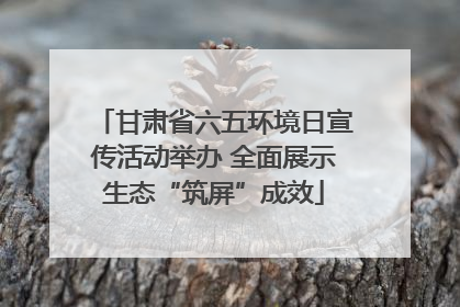 甘肃省六五环境日宣传活动举办 全面展示生态“筑屏”成效