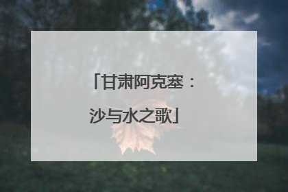 甘肃阿克塞：沙与水之歌