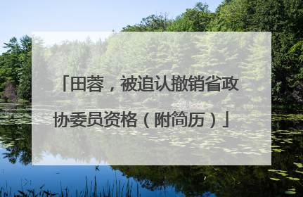 田蓉，被追认撤销省政协委员资格（附简历）