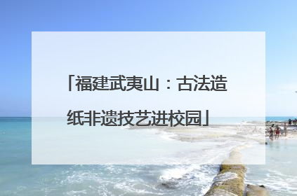 福建武夷山：古法造纸非遗技艺进校园