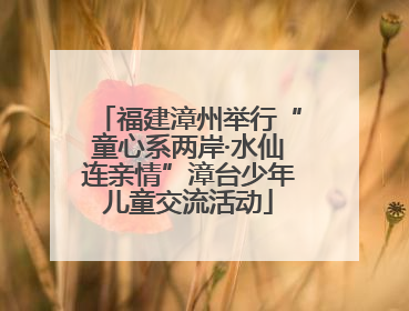 福建漳州举行“童心系两岸·水仙连亲情”漳台少年儿童交流活动