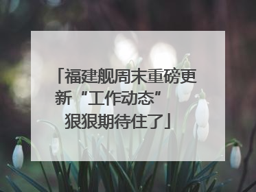 福建舰周末重磅更新“工作动态”  狠狠期待住了