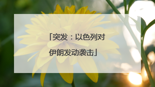 突发：以色列对伊朗发动袭击