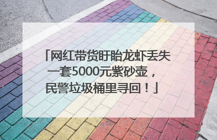 网红带货盱眙龙虾丢失一套5000元紫砂壶，民警垃圾桶里寻回！