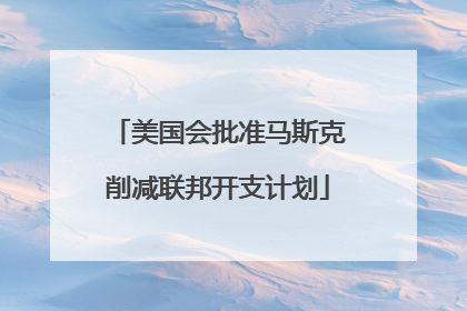 美国会批准马斯克削减联邦开支计划