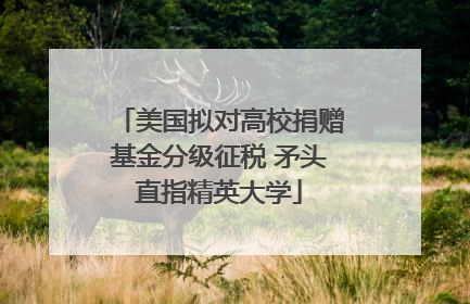 美国拟对高校捐赠基金分级征税 矛头直指精英大学