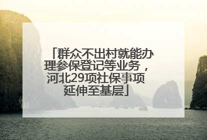 群众不出村就能办理参保登记等业务，河北29项社保事项延伸至基层