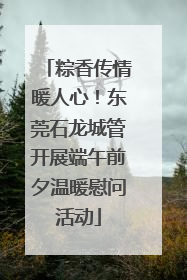 粽香传情暖人心！东莞石龙城管开展端午前夕温暖慰问活动