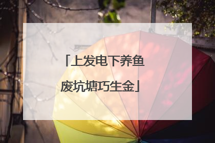上发电下养鱼 废坑塘巧生金