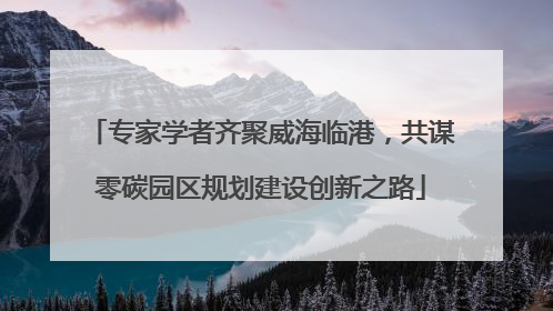 专家学者齐聚威海临港，共谋零碳园区规划建设创新之路
