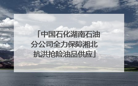 中国石化湖南石油分公司全力保障湘北抗洪抢险油品供应