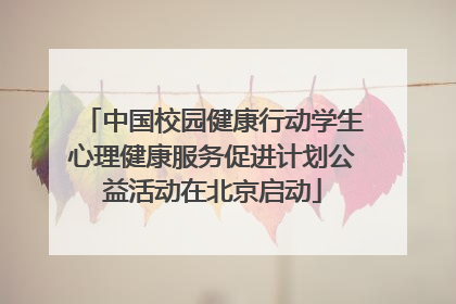 中国校园健康行动学生心理健康服务促进计划公益活动在北京启动