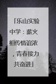 乐山实验中学：薪火相传情谊浓，青春接力共奋进