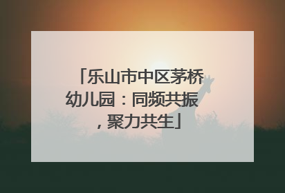 乐山市中区茅桥幼儿园：同频共振，聚力共生