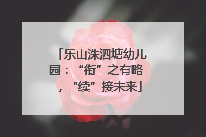 乐山洙泗塘幼儿园：“衔”之有略，“续”接未来