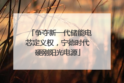 争夺新一代储能电芯定义权，宁德时代硬刚阳光电源