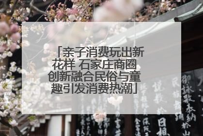 亲子消费玩出新花样 石家庄商圈创新融合民俗与童趣引发消费热潮