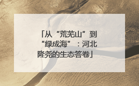 从“荒芜山”到“绿成海”：河北隆尧的生态答卷