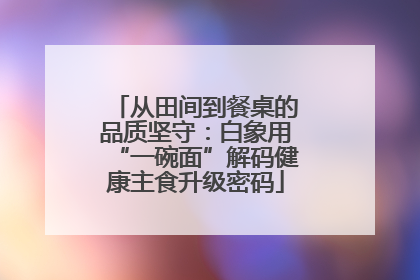 从田间到餐桌的品质坚守：白象用“一碗面”解码健康主食升级密码