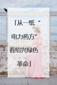 从一纸“电力药方”看绍兴绿色革命
