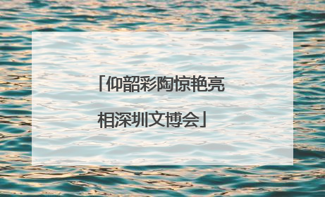 仰韶彩陶惊艳亮相深圳文博会