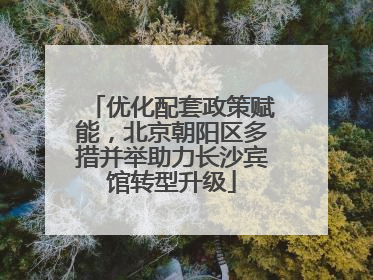 优化配套政策赋能，北京朝阳区多措并举助力长沙宾馆转型升级