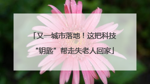 又一城市落地！这把科技“钥匙”帮走失老人回家