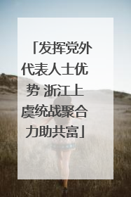 发挥党外代表人士优势 浙江上虞统战聚合力助共富