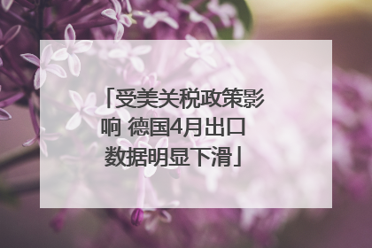 受美关税政策影响 德国4月出口数据明显下滑
