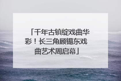 千年古镇绽戏曲华彩！长三角顾锡东戏曲艺术周启幕