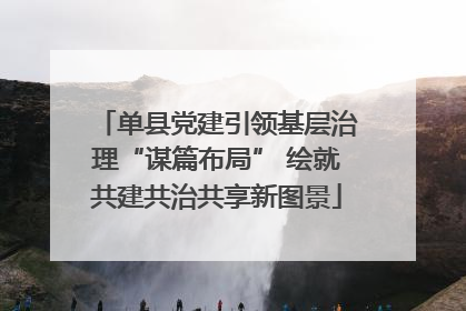 单县党建引领基层治理“谋篇布局” 绘就共建共治共享新图景