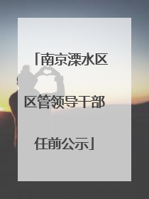 南京溧水区区管领导干部任前公示